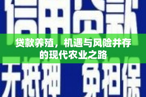 昌图贷款养殖，机遇与风险并存的现代农业之路
