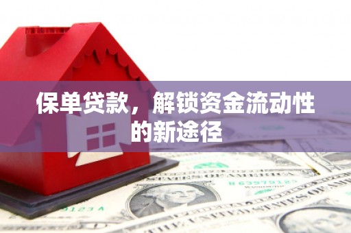 昌图保单贷款，解锁资金流动性的新途径
