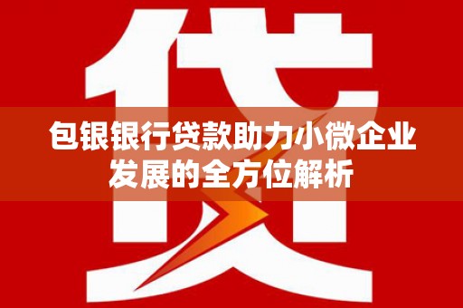 昌图包银银行贷款助力小微企业发展的全方位解析 昌图包银银行贷款助力小微企业发展的全方位解析