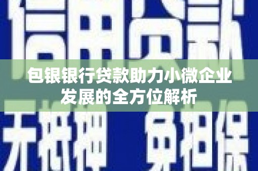 昌图包银银行贷款助力小微企业发展的全方位解析